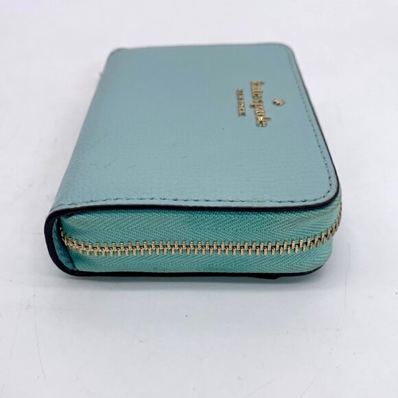 Kate Spade Darcy Sky Blue Pebbled Leather Zip Around Card Case - Picture 3 of 10